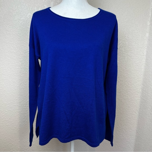 Iris Singer Royal Blue Alpaca Blend Pullover Sweater - Picture 2 of 10